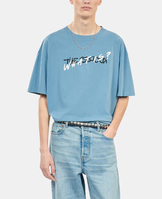 The Kooples H STONE BLUE light blue what is handwritten serigraphy t-shirt