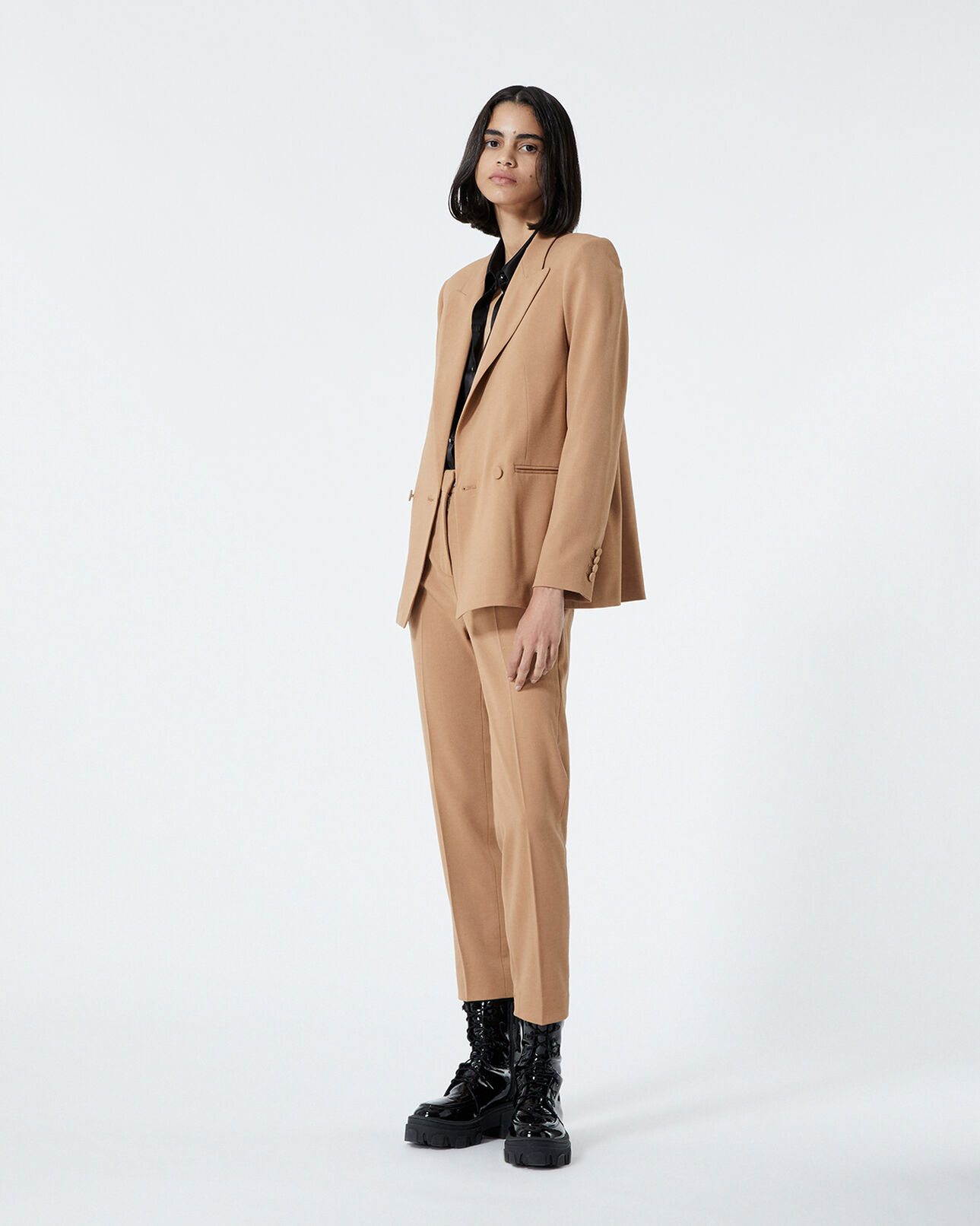 The Kooples FEMME CAMEL veste laine camel coupe croisée