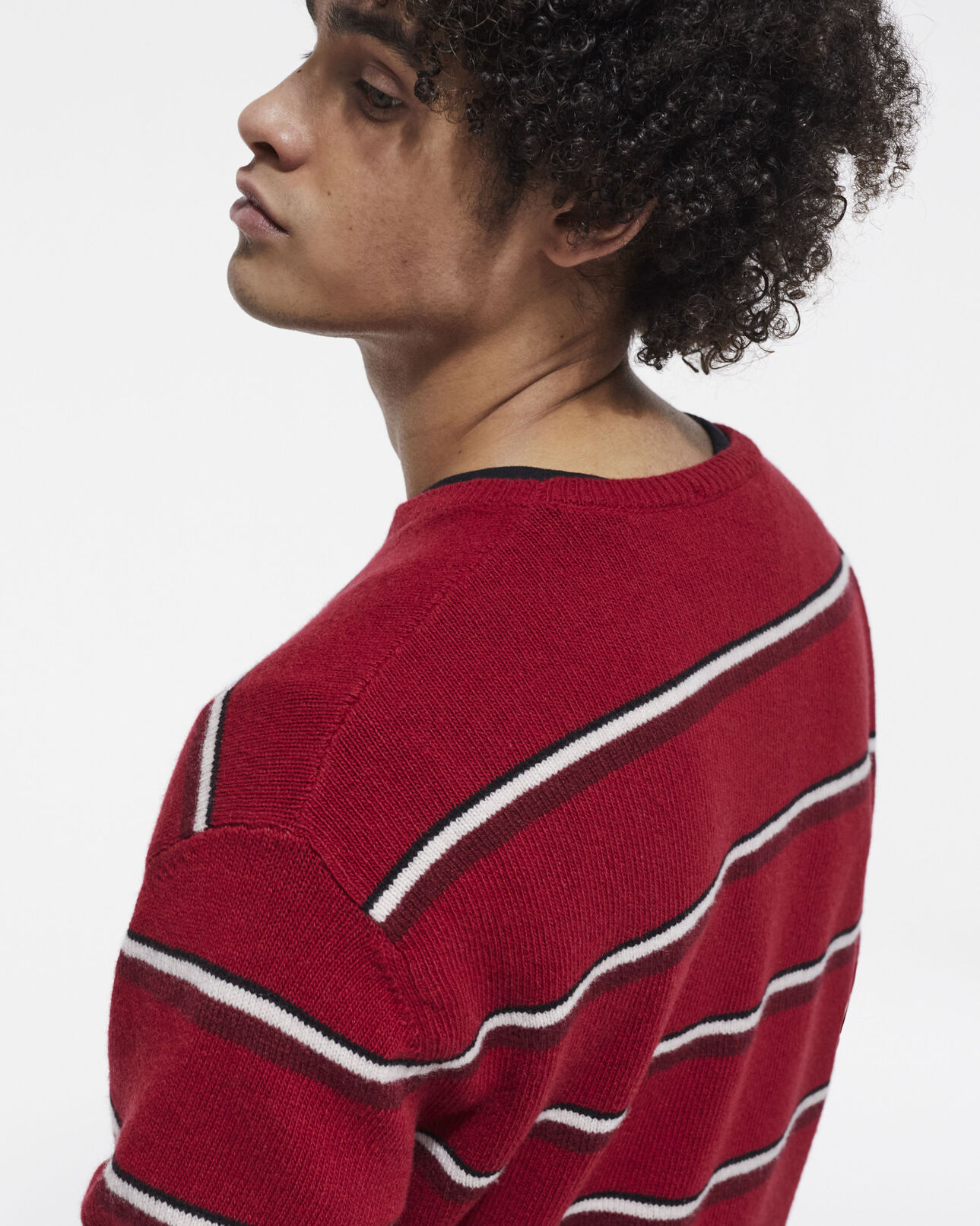 The Kooples MEN RED-BLACK-WHITE multicolored cashmere sweater