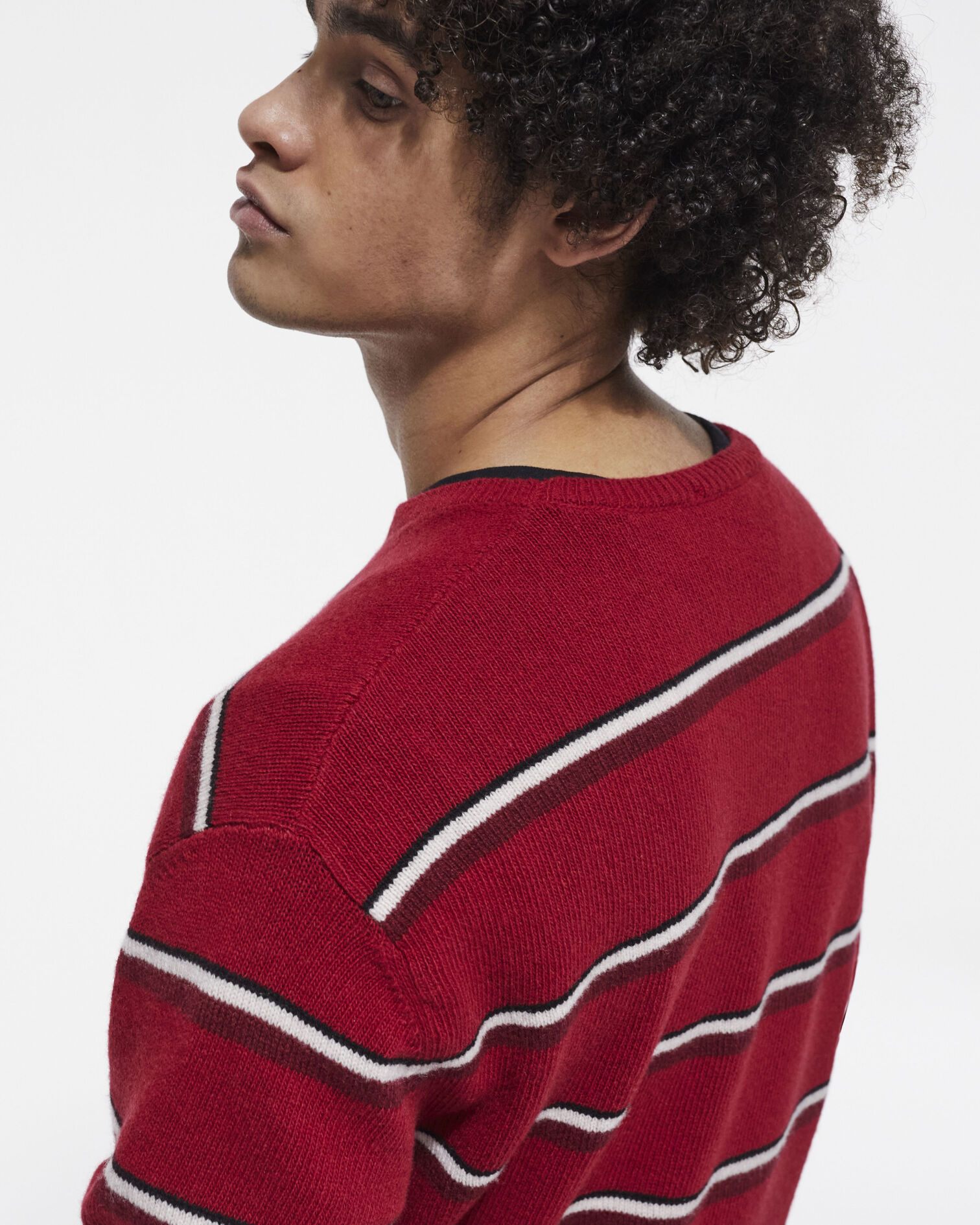 Multicolored cashmere sweater, RED-BLACK-WHITE, hi-res image number null