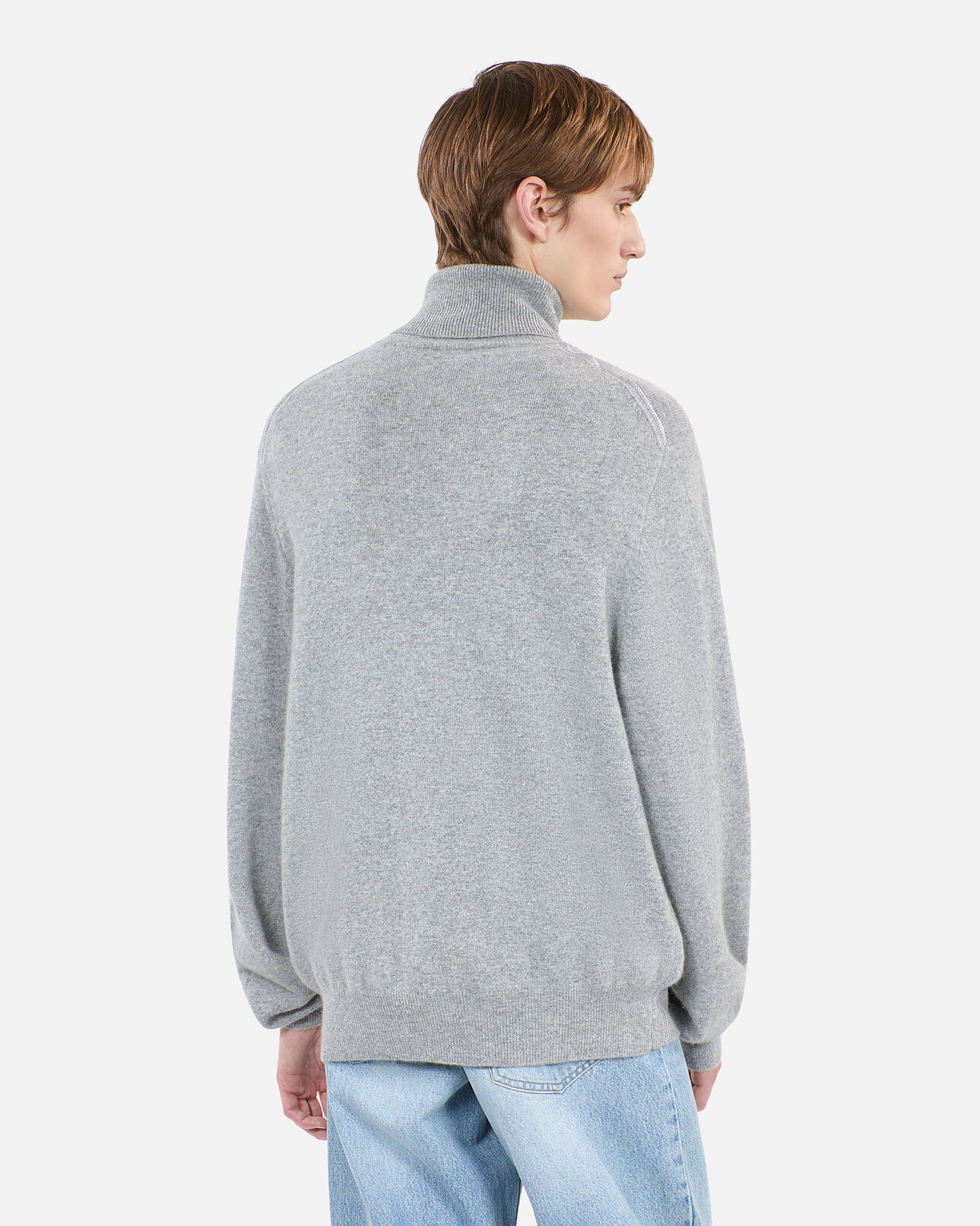 The Kooples MEN MIDDLE GREY MEL grey cashmere sweater