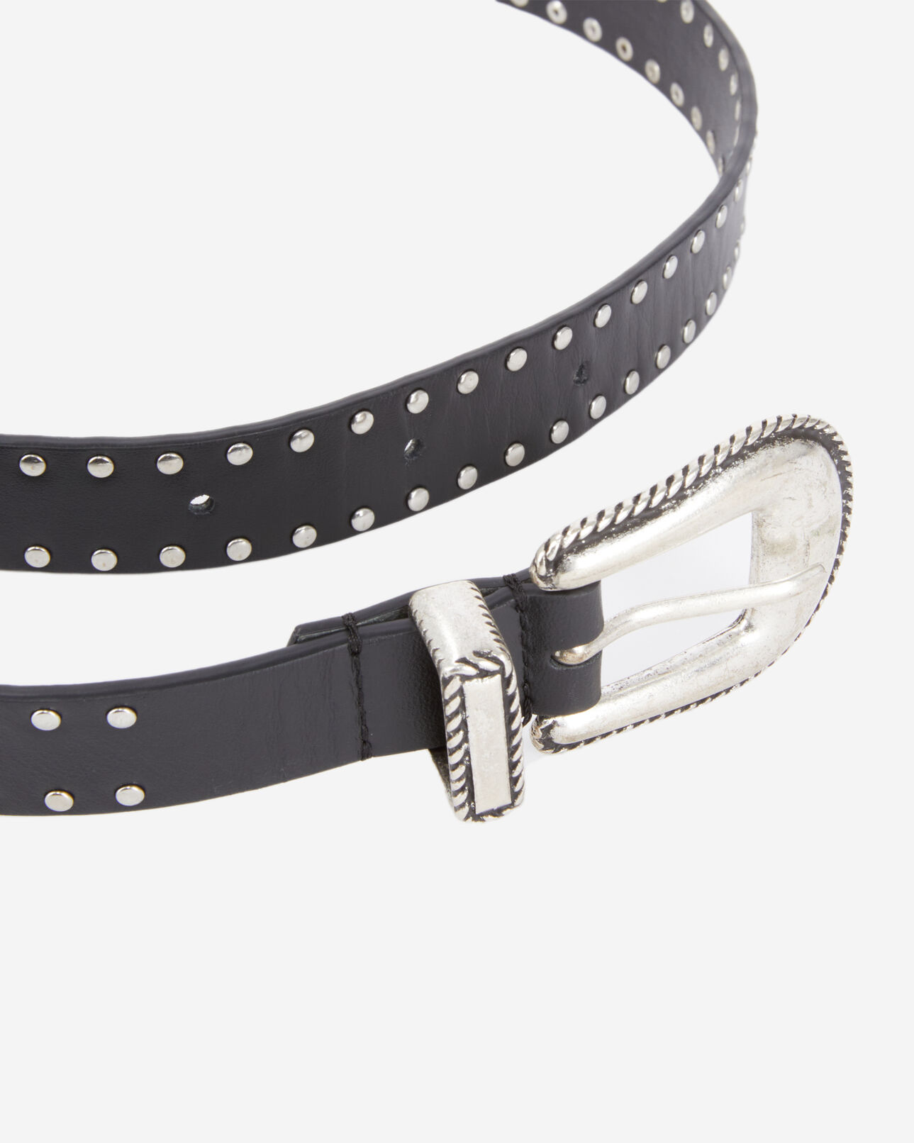 The Kooples FEMME BLACK ceinture en cuir noir avec clous