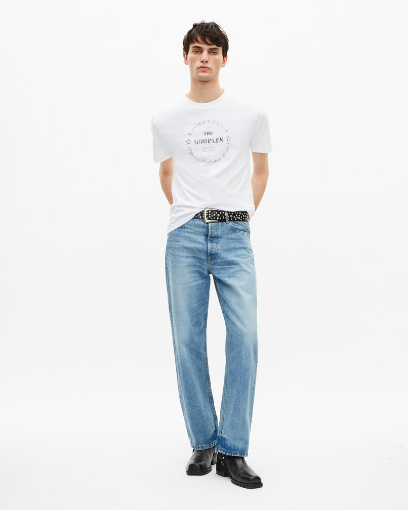 The Kooples MEN WHITE white screen printed t-shirt