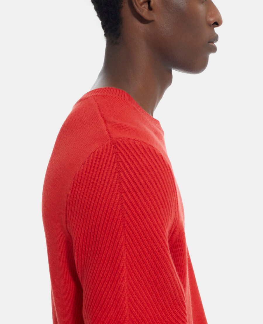 red wool sweater