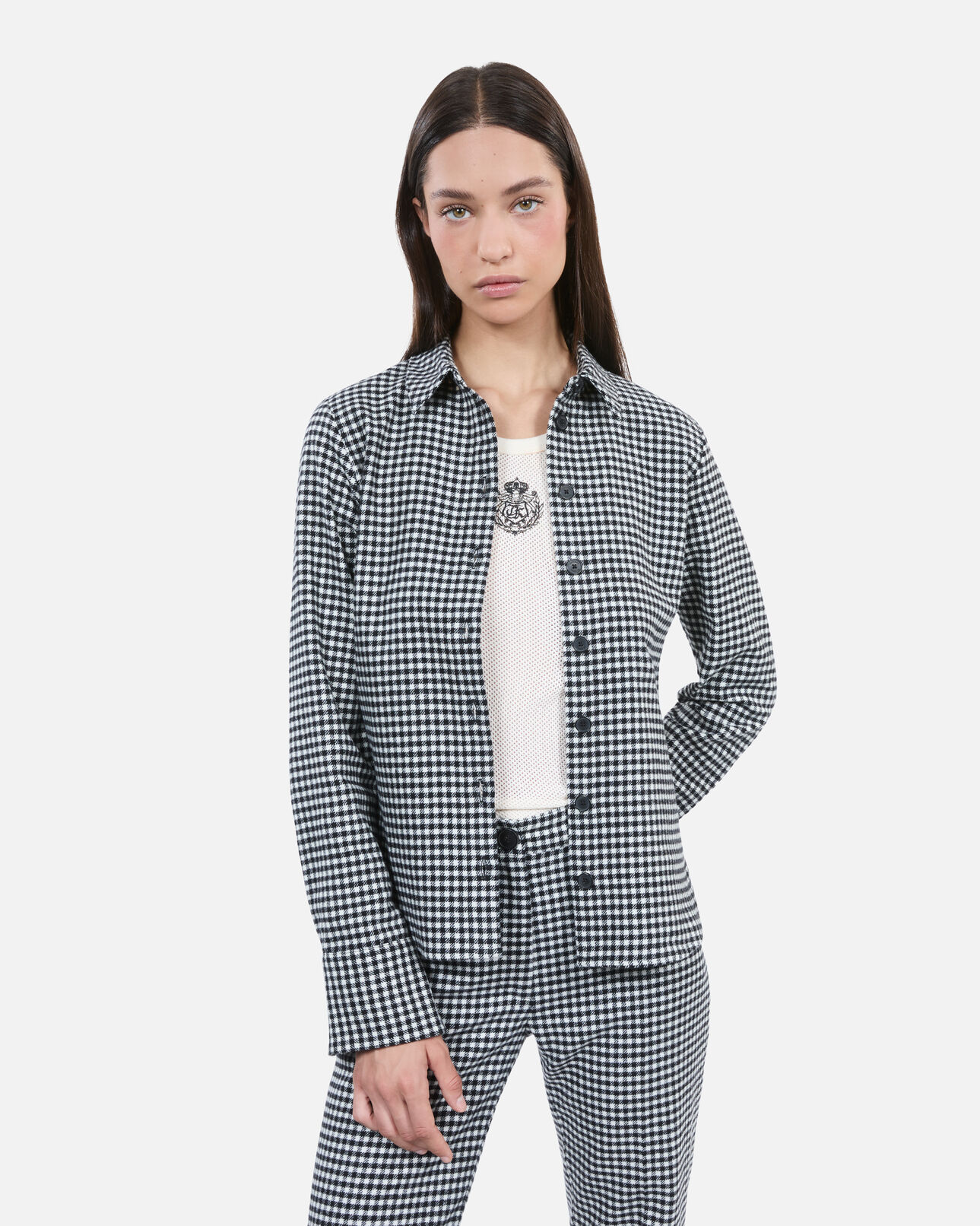 The Kooples MUJER BLACK WHITE camisa cuadros vichy