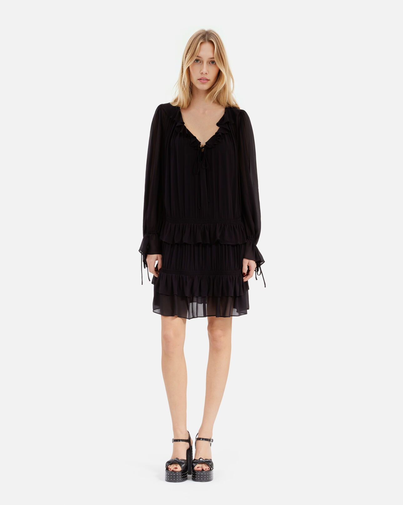 The Kooples DAMEN BLACK STONE kurzes schwarzes kleid