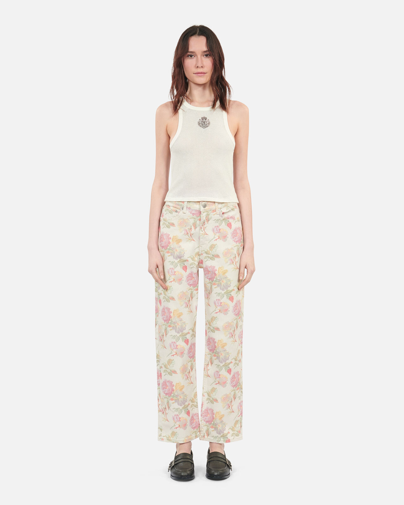 The Kooples WOMEN ECRU blazon ecru tank top