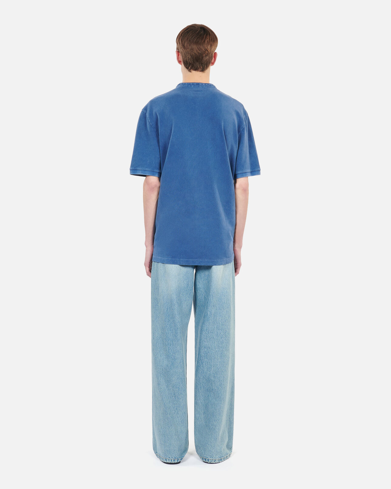 The Kooples MEN BLUE BRUT blue piqué cotton polo t-shirt