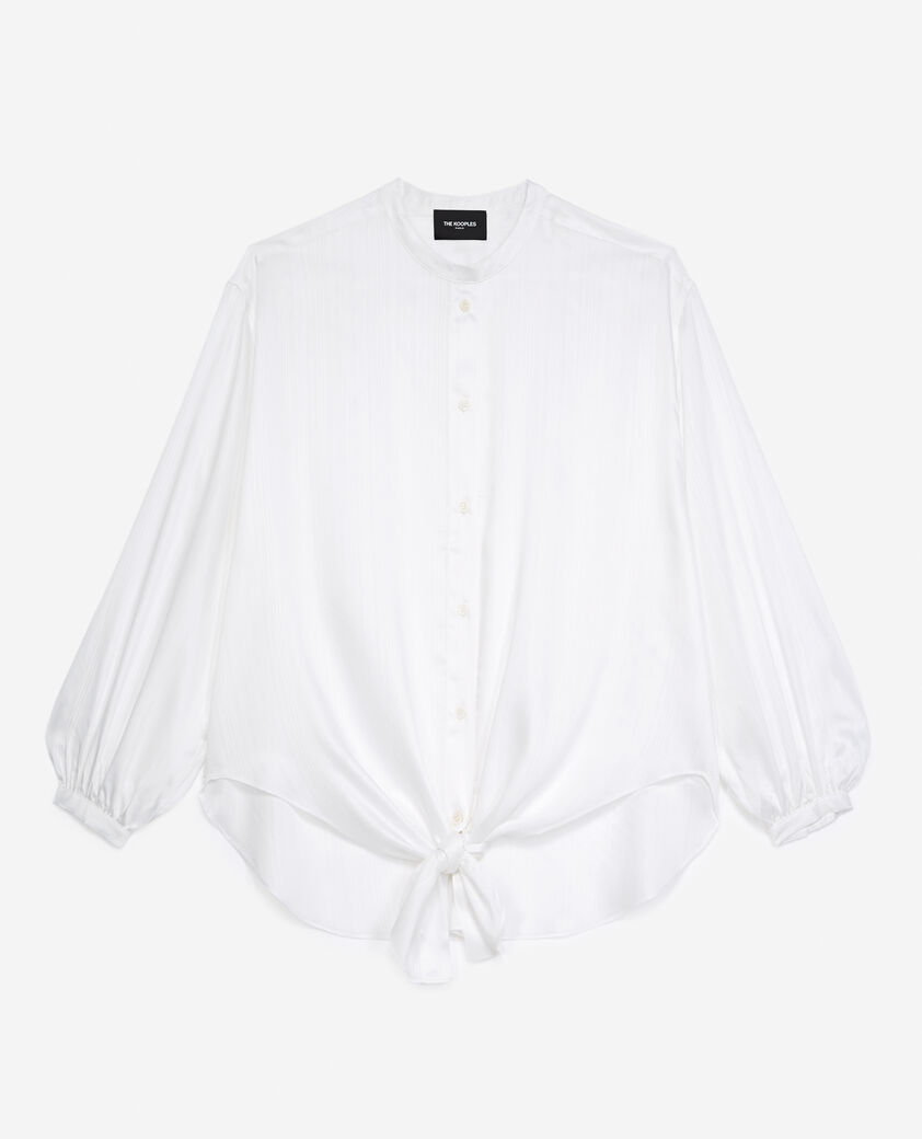 The Kooples WOMEN ECRU roomy flowing knotted ecru top