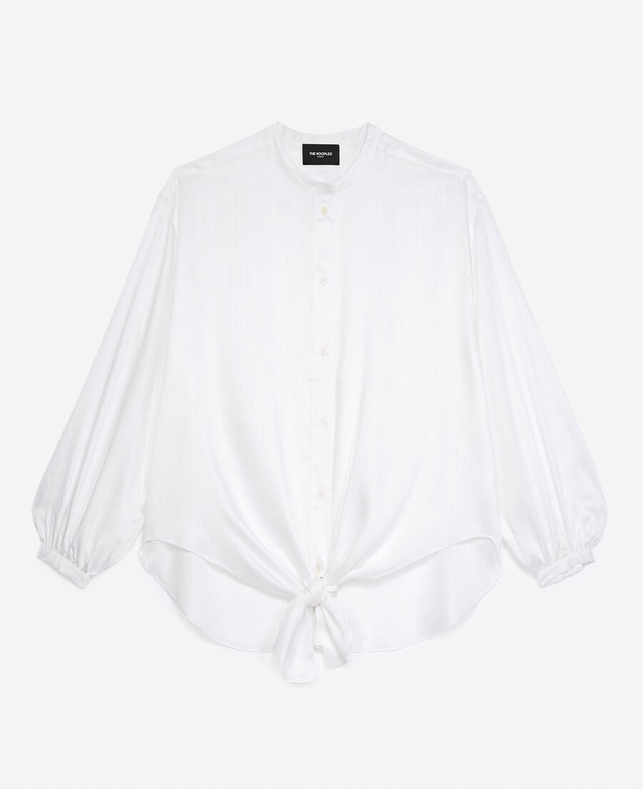 The Kooples WOMEN ECRU roomy flowing knotted ecru top