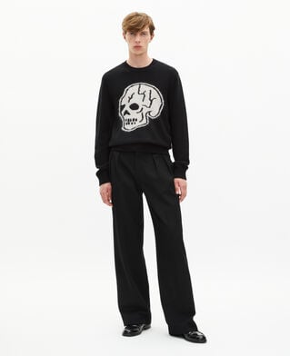 The Kooples MEN BLACK-ECRU black skull sweater