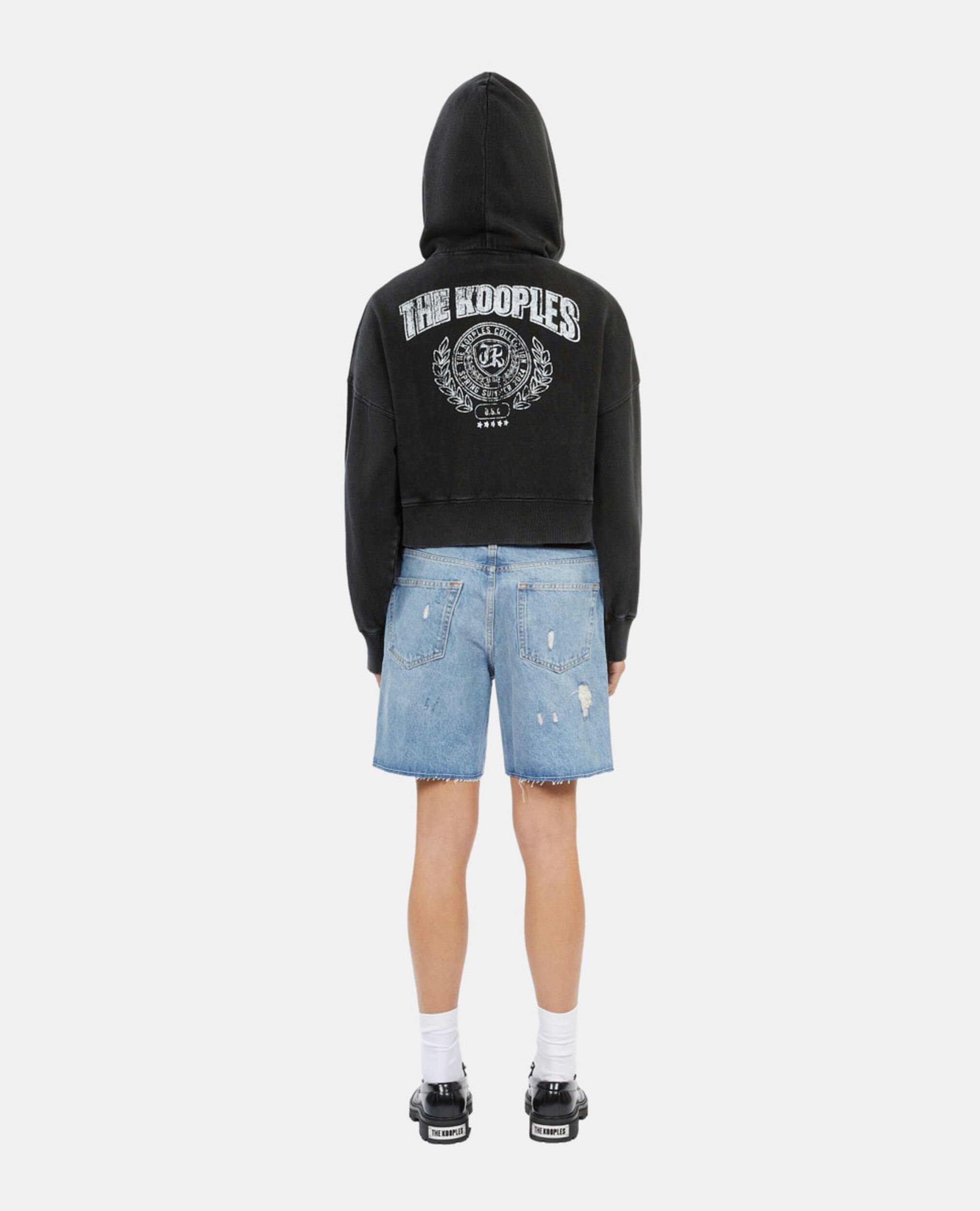 Sudadera Blason negra capucha, BLACK WASHED, hi-res image number null