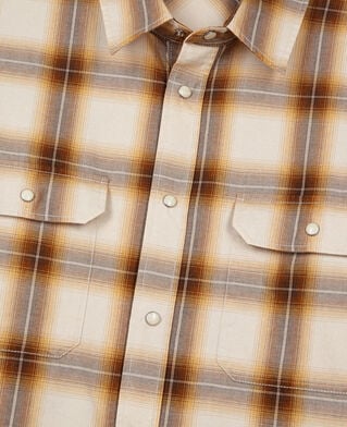 The Kooples MEN BROWN-BEIGE checked shirt
