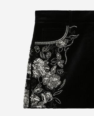 The Kooples F BLACK black embroidered velvet shorts