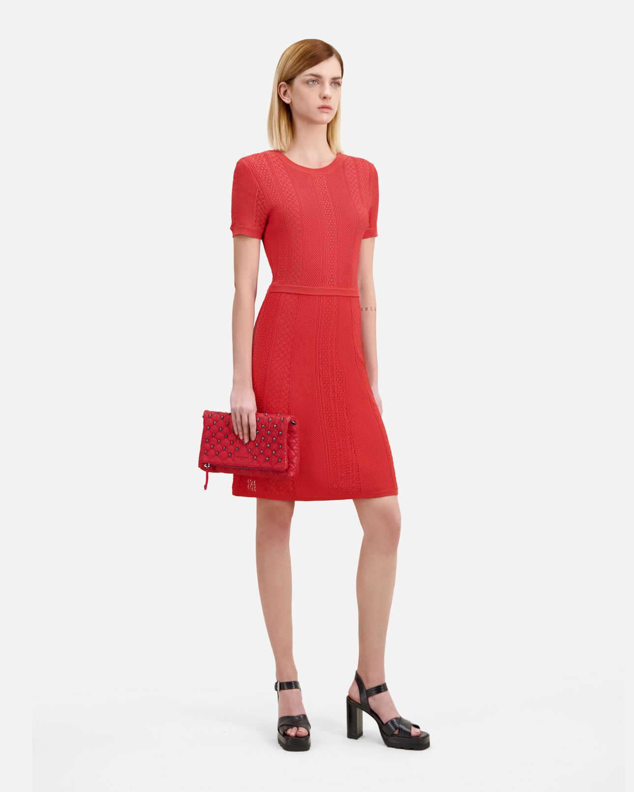 The Kooples MUJER RED bolso mano clásico pequeño piel rojo