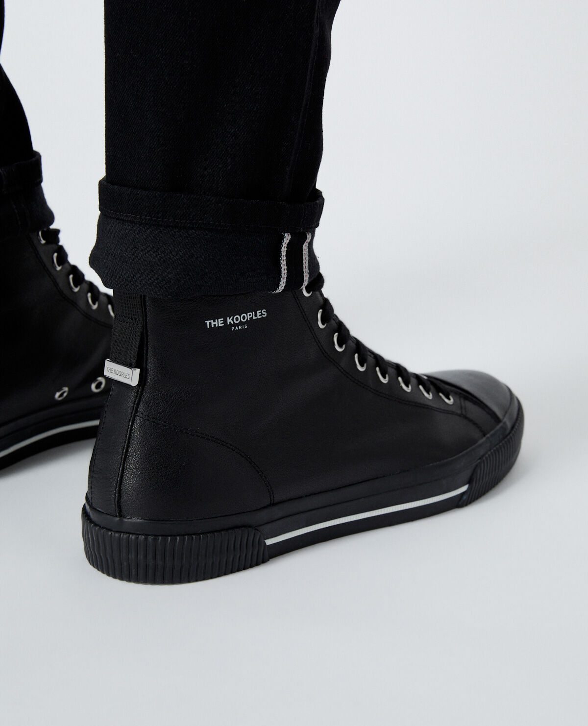 Leather high top trainers mens shop