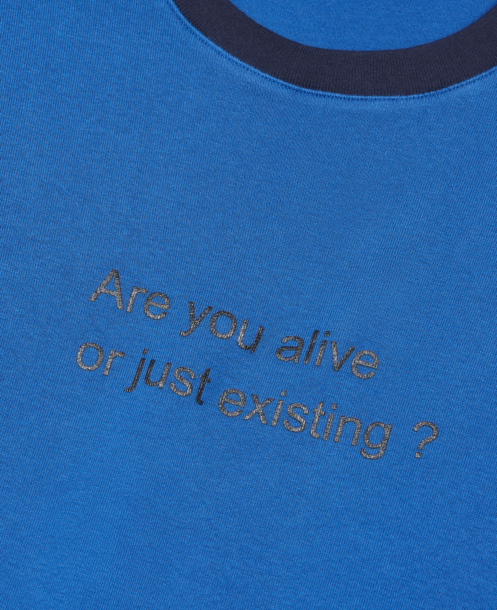 The Kooples MEN BLUE BRUT blue are you alive serigraphy t-shirt