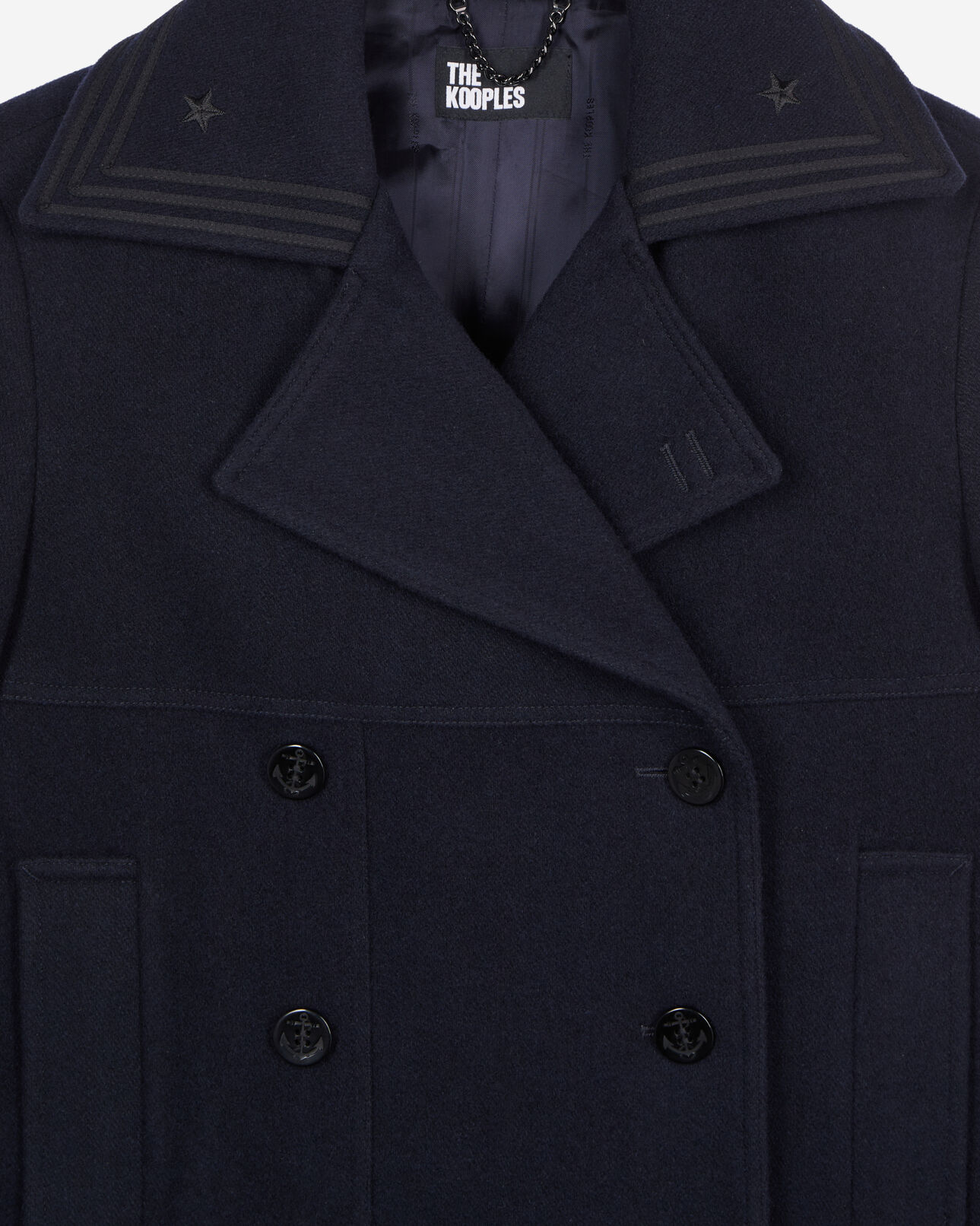 The Kooples WOMEN DARK NAVY navy blue short pea coat