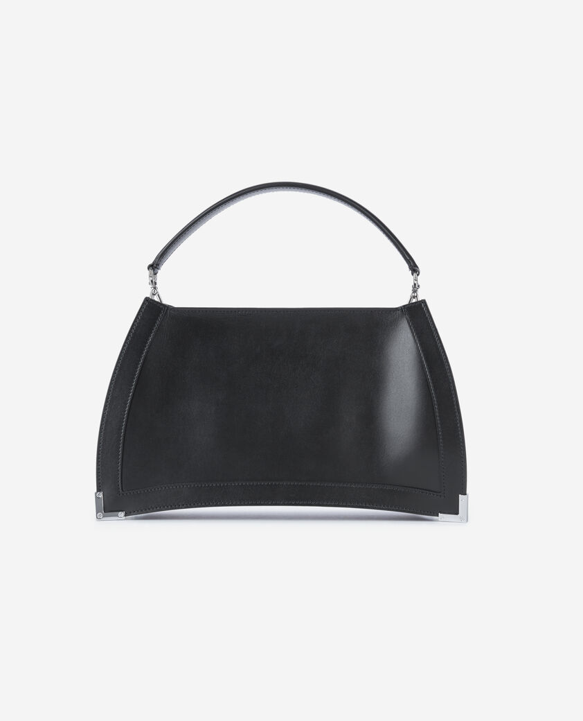 The Kooples WOMEN BLACK black leather trapeze bag