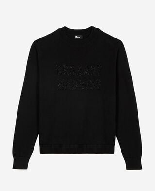 The Kooples WOMEN BLACK sweater with black lurex jaquard