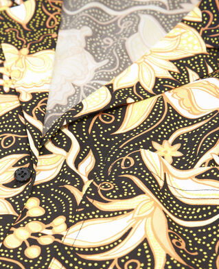 The Kooples FEMME BLACK chemise noire coton manches courtes imprim&eacute;e