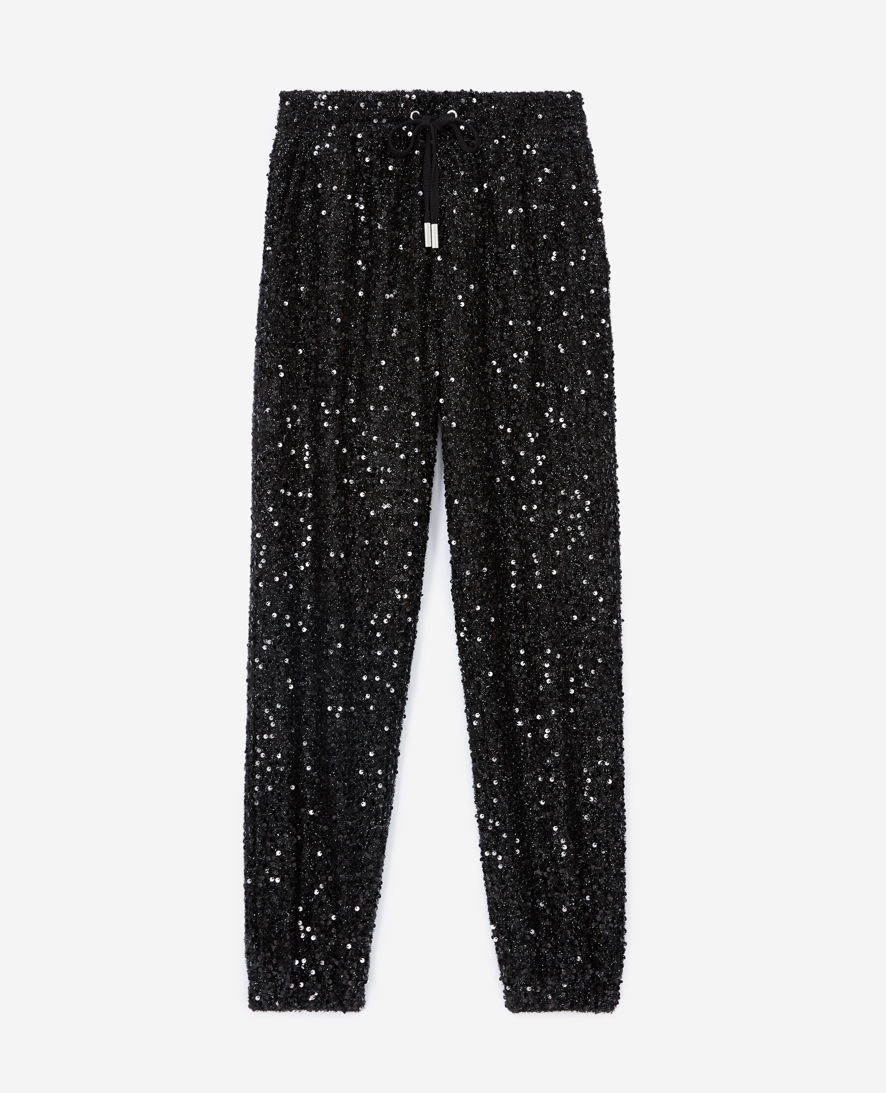 Black joggers with sequin embroidery all over The Kooples