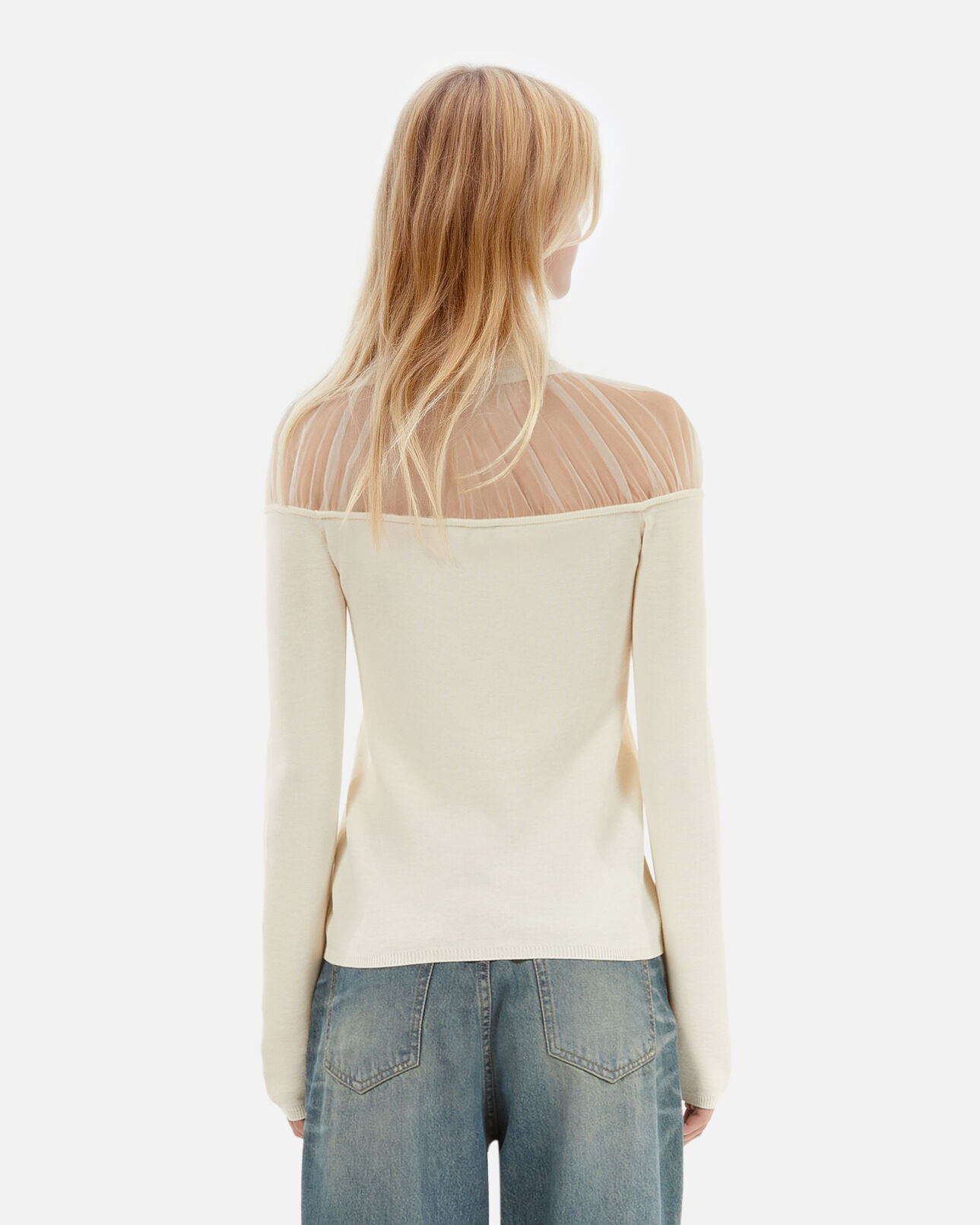 The Kooples FEMME ECRU pull avec fronces écru