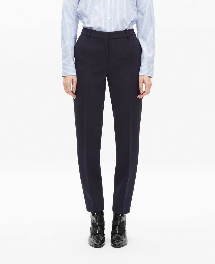 The Kooples WOMEN DARK NAVY slim-fit crepe pants navy blue