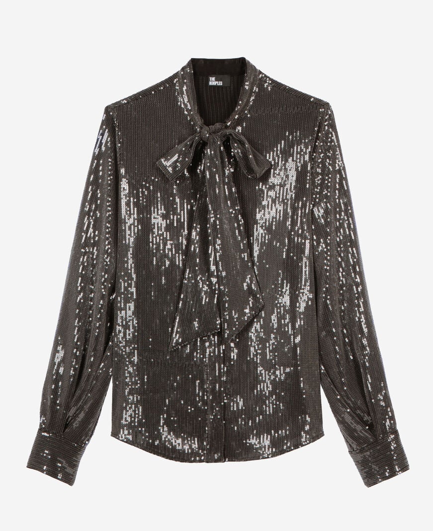 The Kooples WOMEN GREY grey sequined shirt
