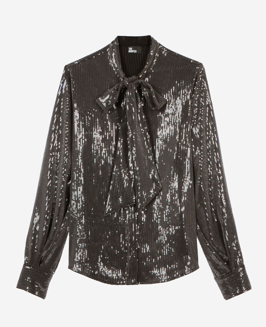 The Kooples WOMEN GREY grey sequined shirt