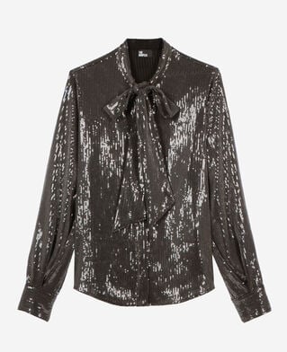 The Kooples WOMEN GREY grey sequined shirt