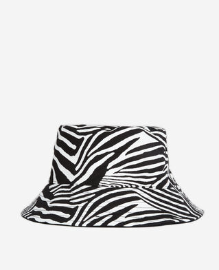 The Kooples MIXED BLACK WHITE reversible zebra-print bucket hat