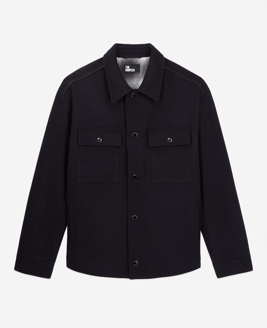 Blue woolblend overshirt jacket The Kooples