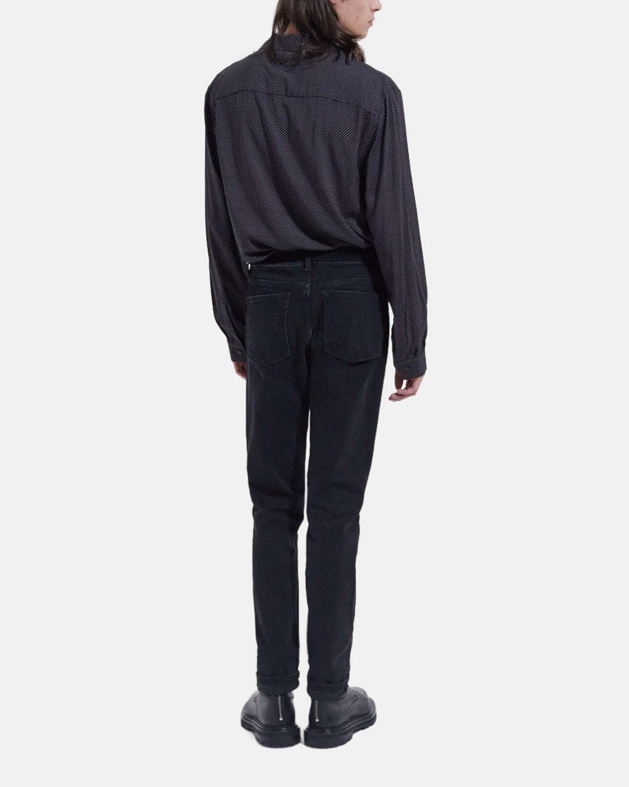 The Kooples MEN BLACK WHITE black polka-dot shirt