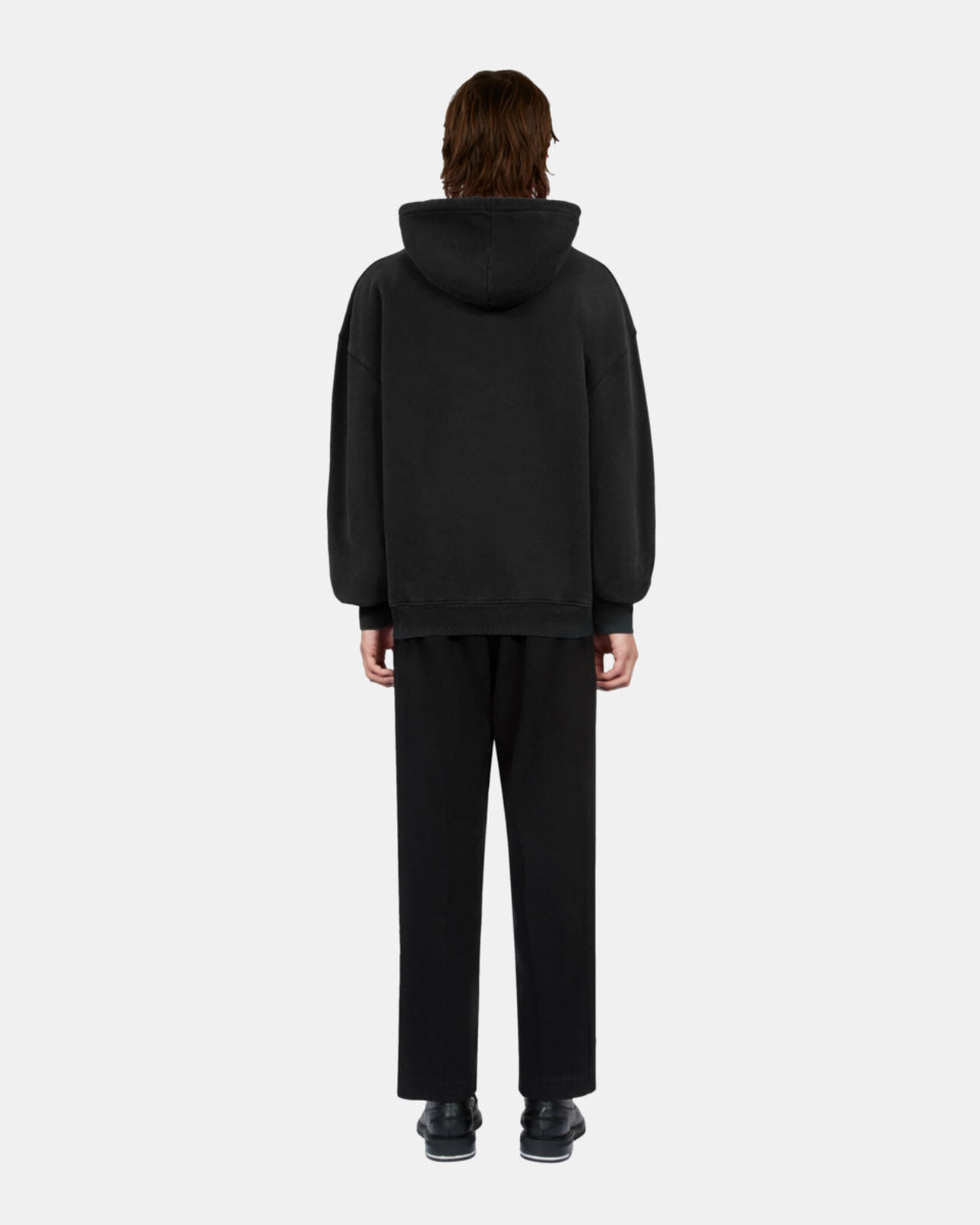 The Kooples HOMBRE BLACK WASHED sudadera capucha negra serigrafía chaos eagle