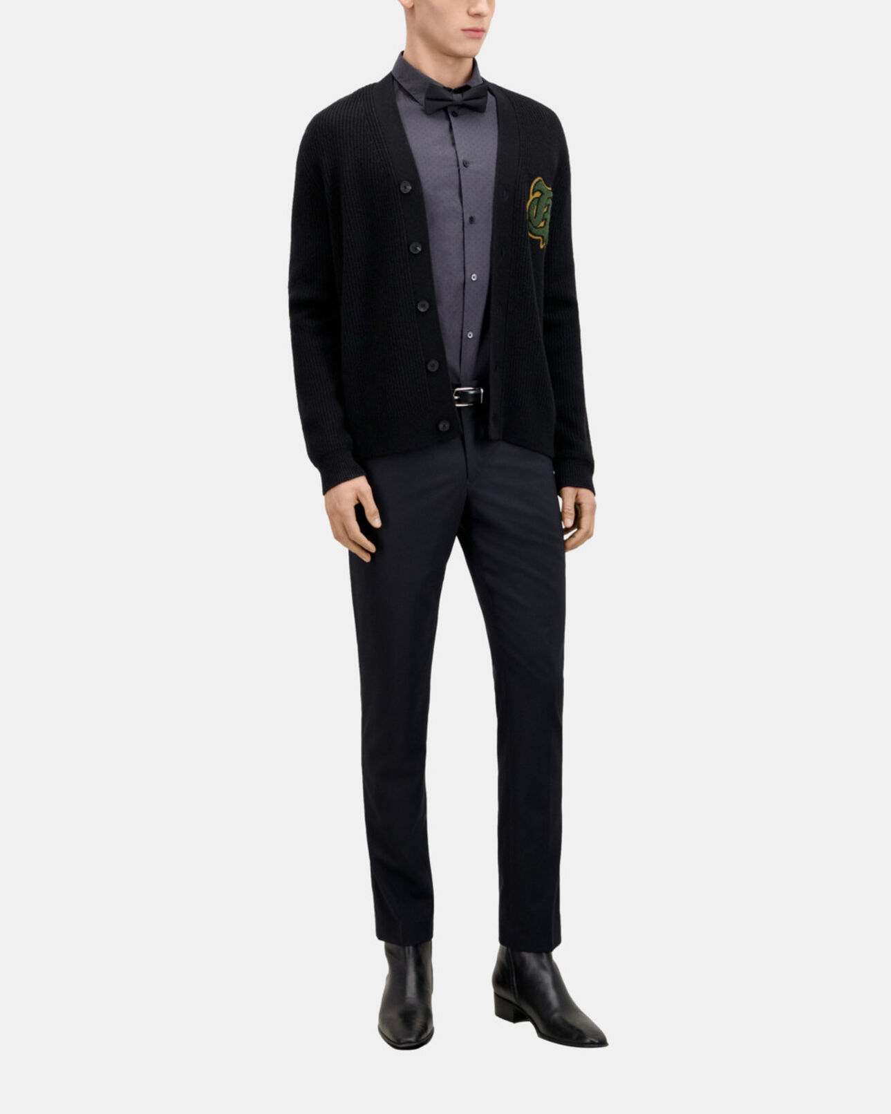 The Kooples MEN DARK NAVY prince of wales navy blue wool suit trousers