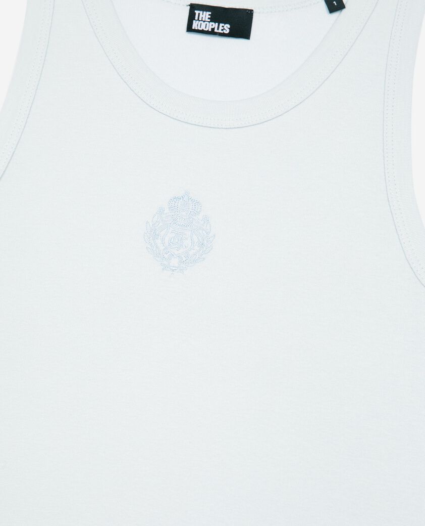 The Kooples WOMEN LIGHT BLUE tank top with light blue coat of arms