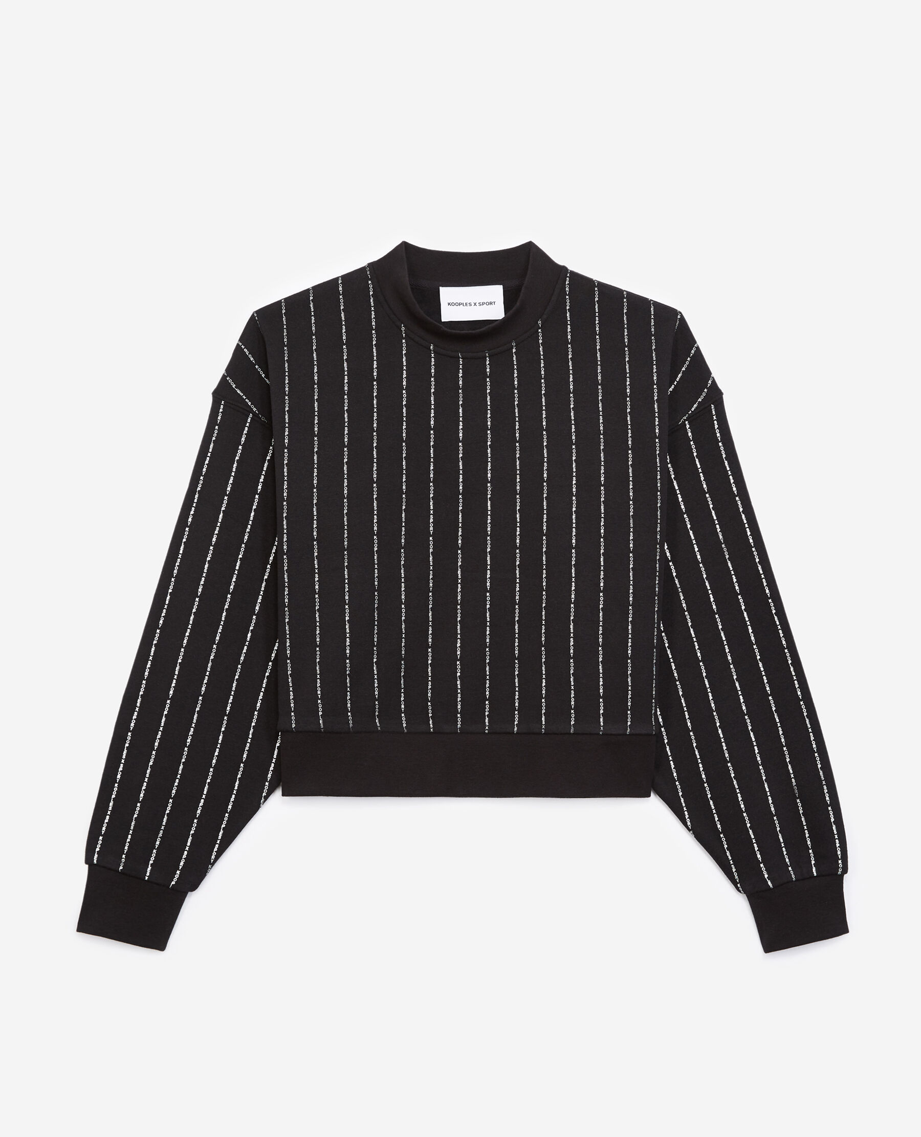 Black sweatshirt on sale with white stripes
