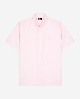 The Kooples H PALE PINK short-sleeved shirt with pink crest