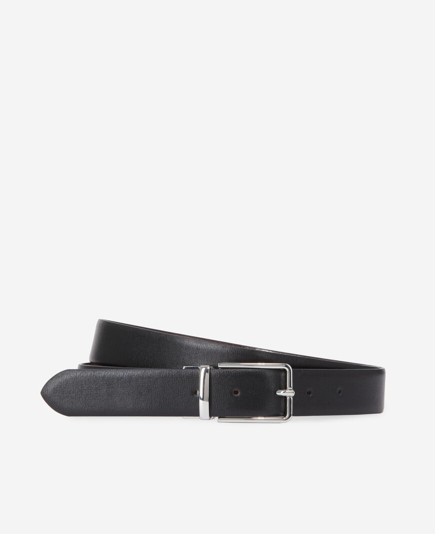 The Kooples MEN BLACK reversible two-tone leather belt