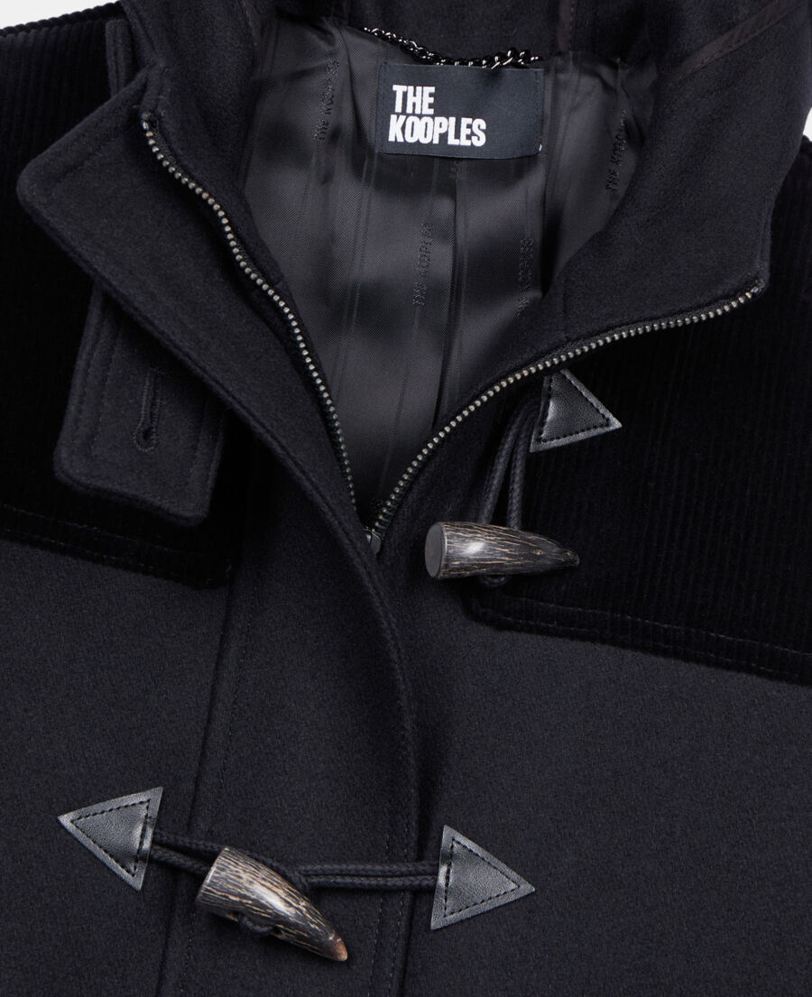 The Kooples FEMME BLACK caban à capuche noir