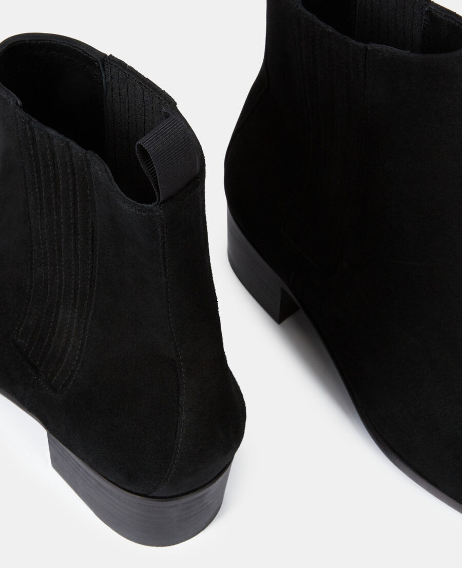 boots en cuir suédé noires