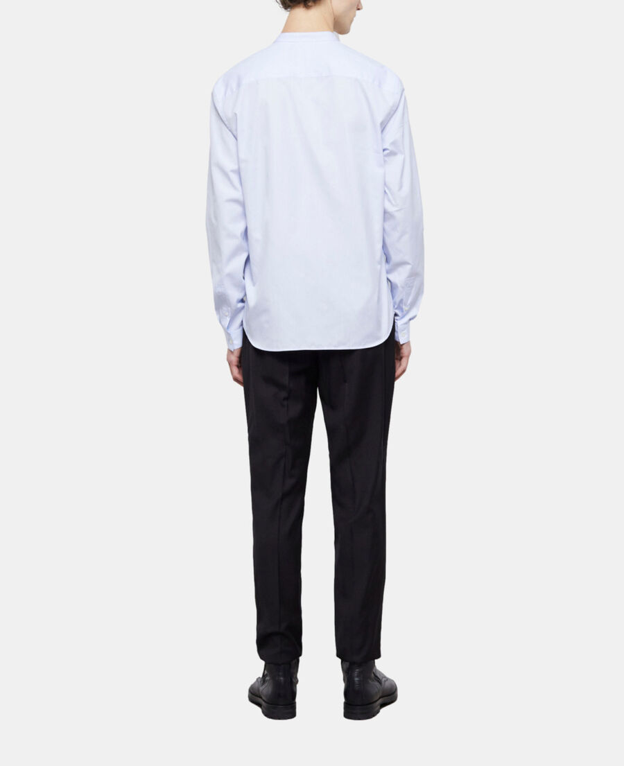 blue officer collar shirt