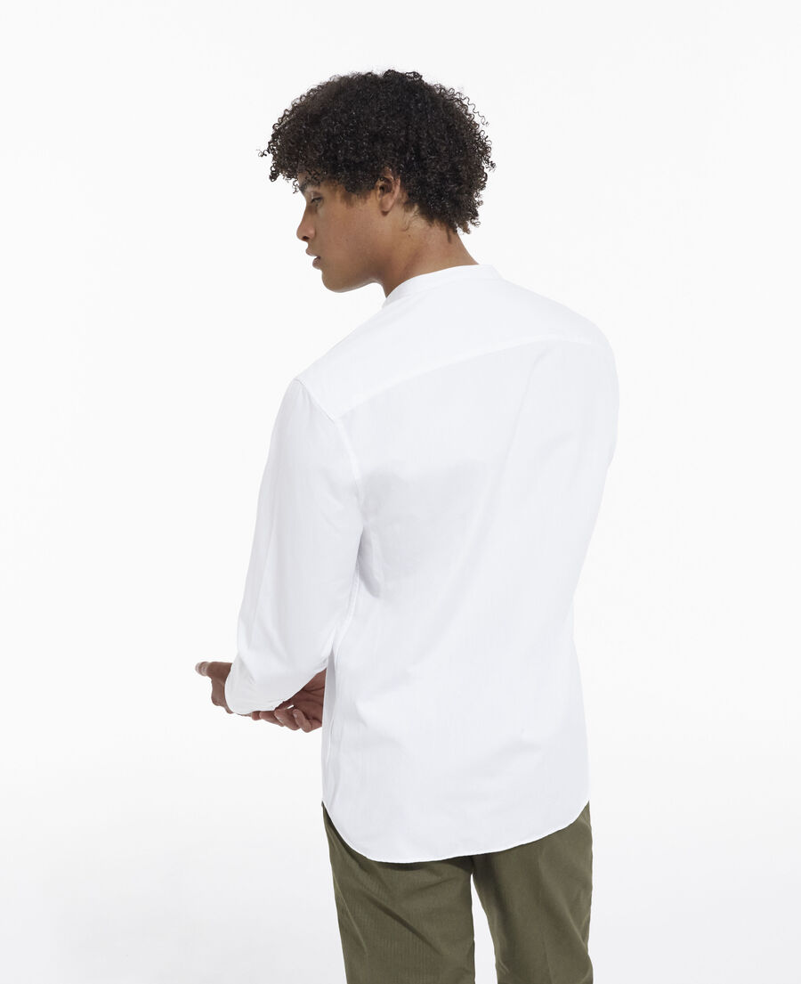 camisa de algodon con cuello mao