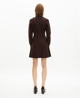 The Kooples FEMME CHOCOLATE robe courte en maille marron