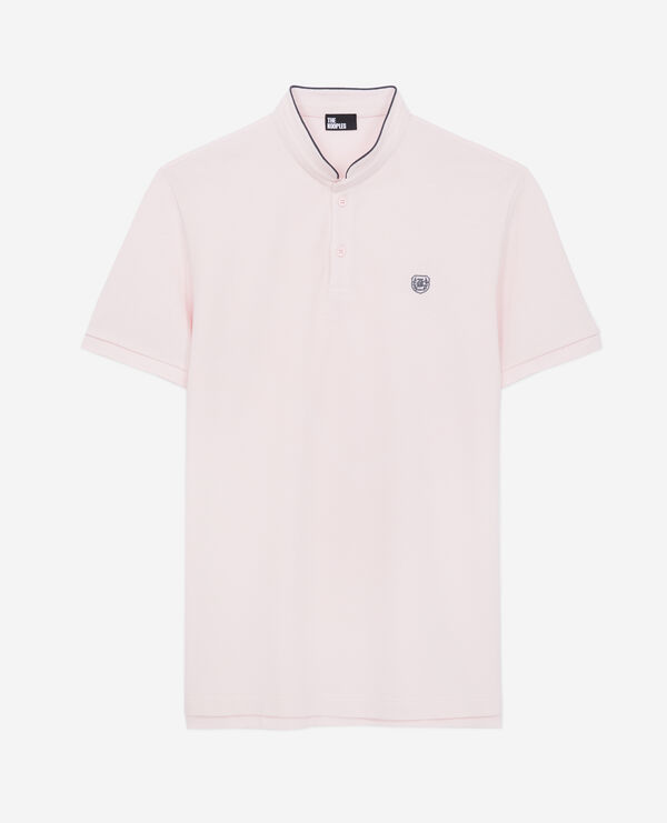 pink officer collar polo shirt