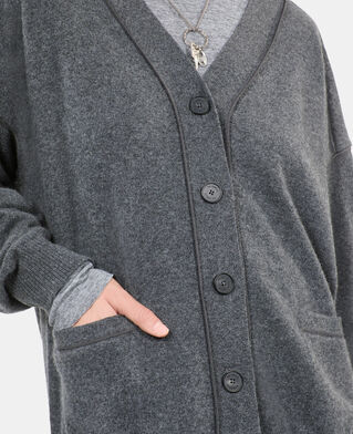 The Kooples FEMME ANTHRACITE MELANGE cardigan en cachemire gris