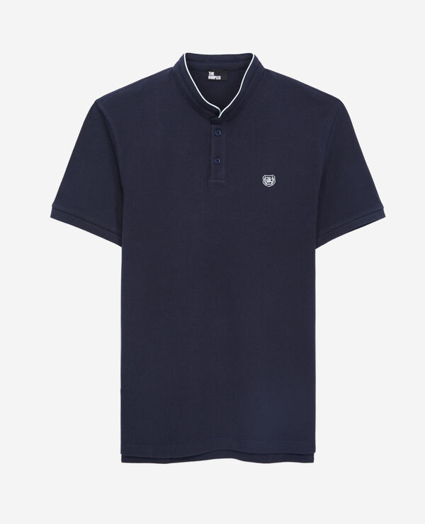 navy blue cotton polo t-shirt