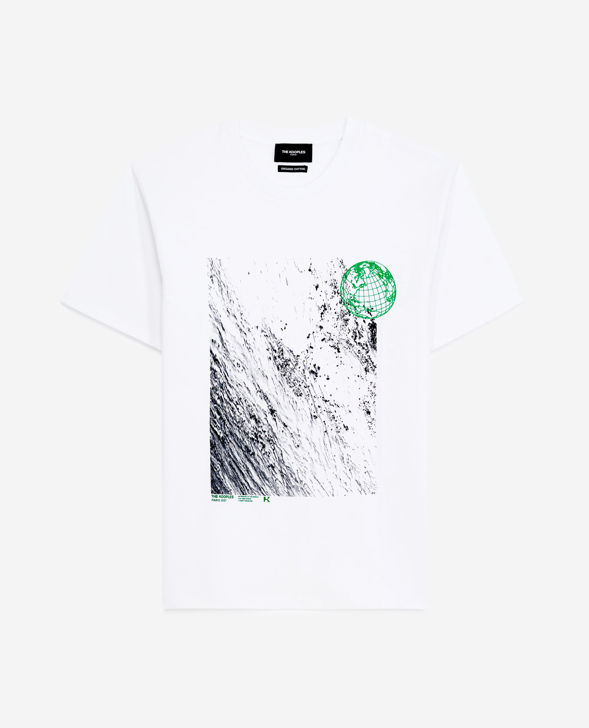 Printed white T-shirt in cotton w/embroidery, WHITE, hi-res image number null
