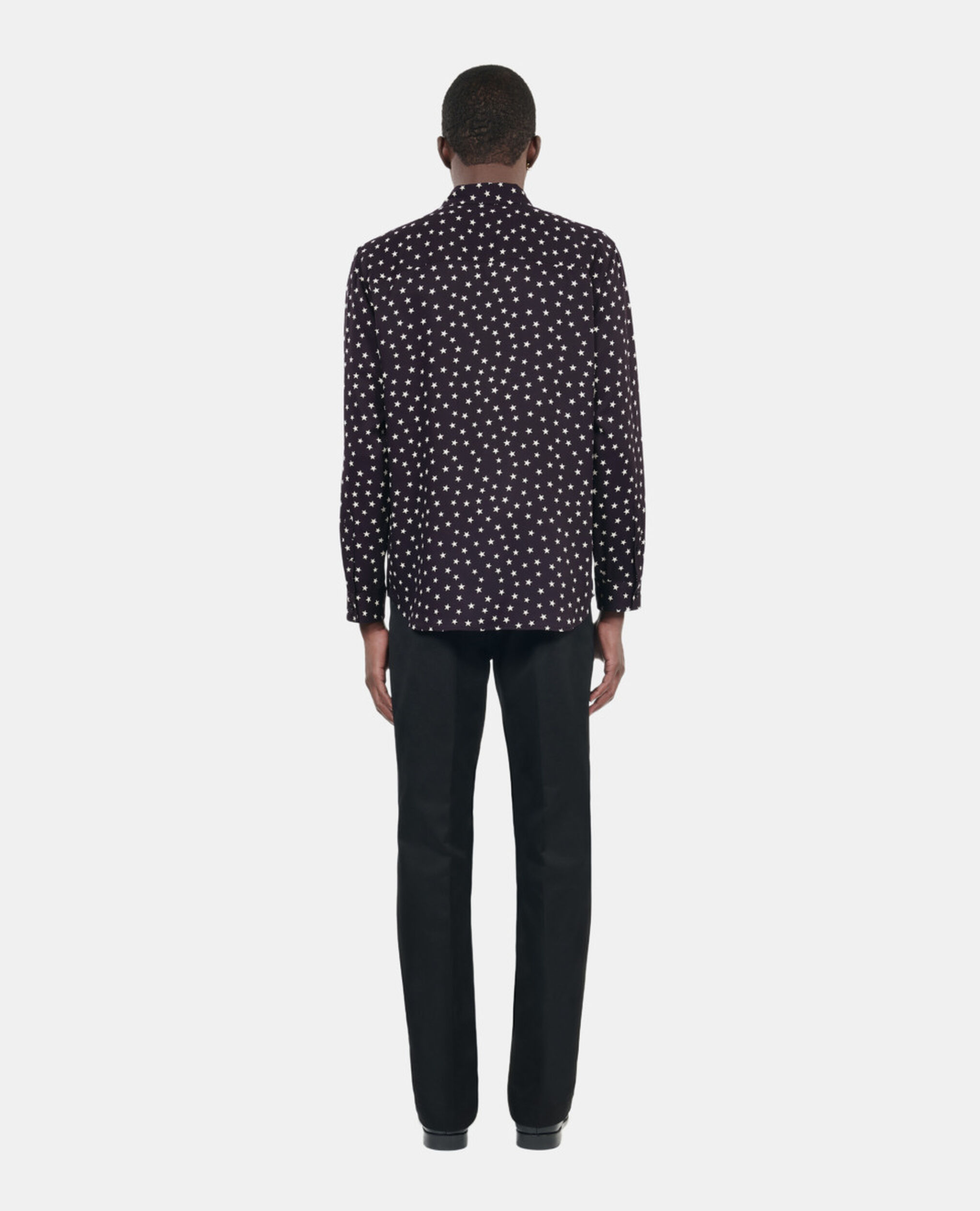 Star printed shirt, BLACK WHITE, hi-res image number null